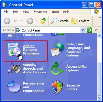 Click on the Add or Remove Programs