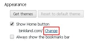 Click Change under Appearance section