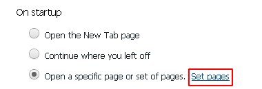 Click on Set pages button