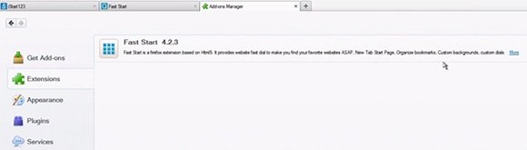 Fast Start extension in Mozilla Firefox