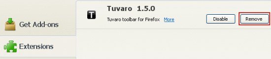 firefox-remove-tuvaro-extension