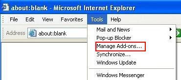 Manage Add-ons in IE