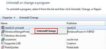 Uninstall Fast Start related software