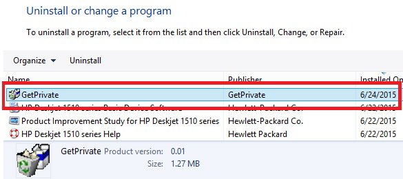 Uninstall GetPrivate