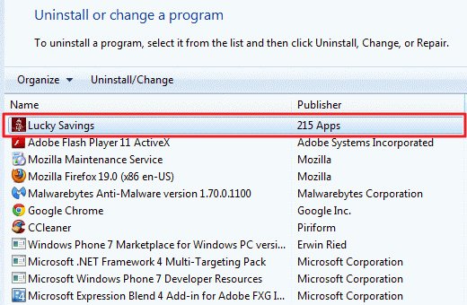 Uninstall Luckysearches related software